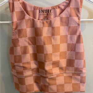 Indie & Co Pink Checkered Bikini Top